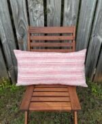 Autumn Rose- Hand Block Printed Pink Cotton Lumbar Pillowcase - Image 5