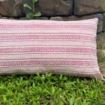 Autumn Rose- Hand Block Printed Pink Cotton Lumbar Pillowcase