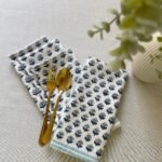 Neel- Hand Block Printed Blue Table Napkins (Set of 4,6)
