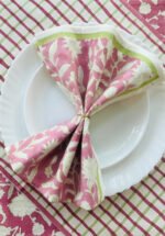 Varnika- Hand Block Printed Mauve Cotton Napkins (Set of 4,6) - Image 5