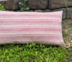 Autumn Rose- Hand Block Printed Pink Cotton Lumbar Pillowcase - Image 2