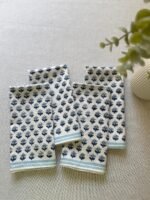 Neel- Hand Block Printed Blue Table Napkins (Set of 4,6) - Image 4