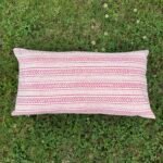 Autumn Rose- Hand Block Printed Pink Cotton Lumbar Pillowcase - Image 3