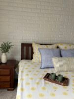 Kiran- Hand Block Print Sunflower Cotton Lumbar Pillowcase - Image 7