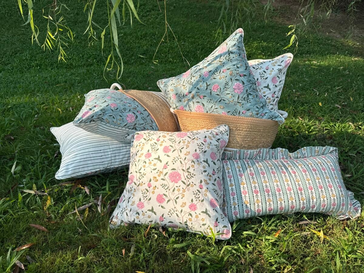 Reva- Peony Cotton Lumbar Pillowcase - Image 7