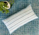 Neel- Hand Block Printed Blue Cotton Lumbar Pillowcase