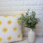 Kiran- Hand Block Printed Sunflower Cotton Pillowcase