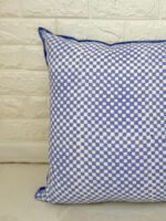 Kiran- Hand Block Printed Purple Checks Cotton Pillowcase - Image 4