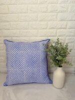 Kiran- Hand Block Printed Purple Checks Cotton Pillowcase - Image 3