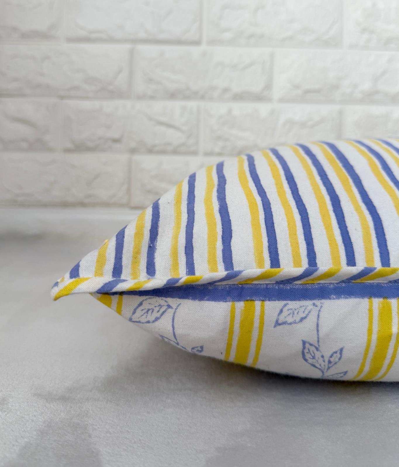 WhatsApp Image 2026-01-20 at 9.25.44 PM (4) Kiran- Hand Block Print Sunflower Cotton Lumbar Pillowcase - Image 1