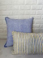 Kiran- Hand Block Print Sunflower Cotton Lumbar Pillowcase - Image 5