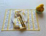 Kiran- Hand Block Printed Sunflower Yellow Cotton Placemats (Set of 4,6) - Image 4