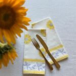 Kiran- Hand Block Printed Sunflower Table Napkins (Set of 4,6)