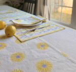 Kiran- Hand Block Printed Sunflower Table Runner - Image 4