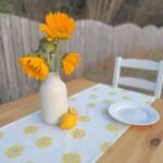 Kiran- Hand Block Printed Sunflower Table Runner