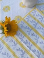 Kiran- Hand Block Printed Sunflower Yellow Cotton Placemats (Set of 4,6) - Image 5