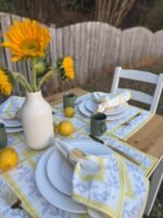 Kiran- Hand Block Printed Sunflower Table Runner - Image 7