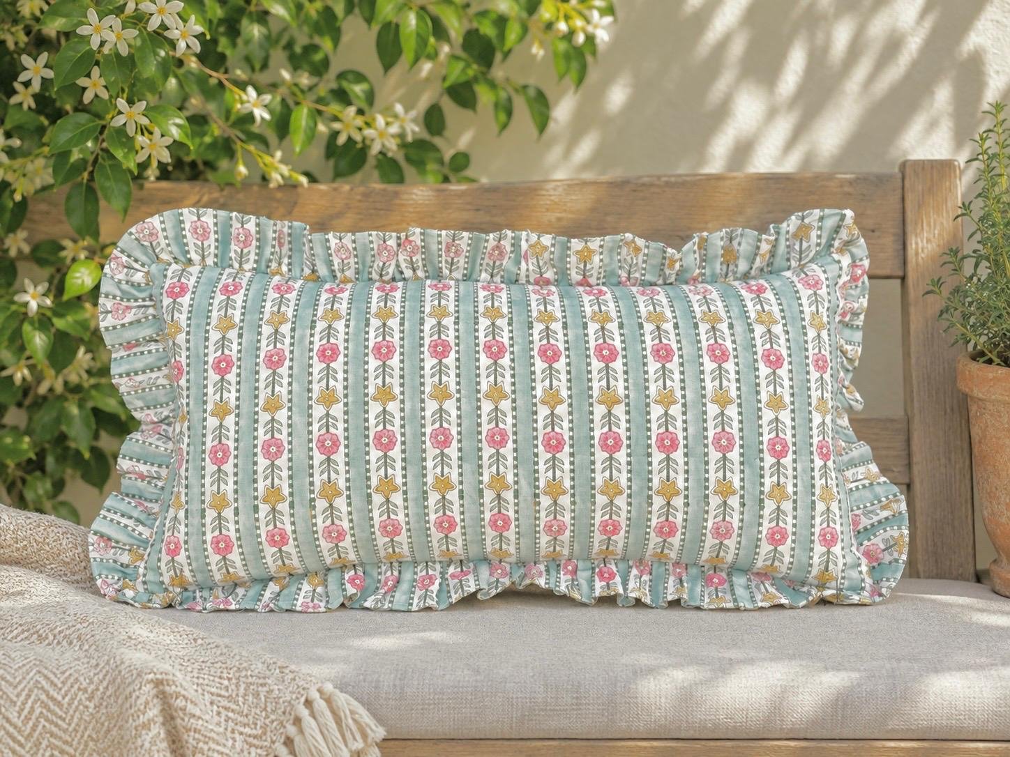 WhatsApp Image 2026-10-25 at 7.25.24 PM Reva- Peony Cotton Lumbar Pillowcase - Image 1