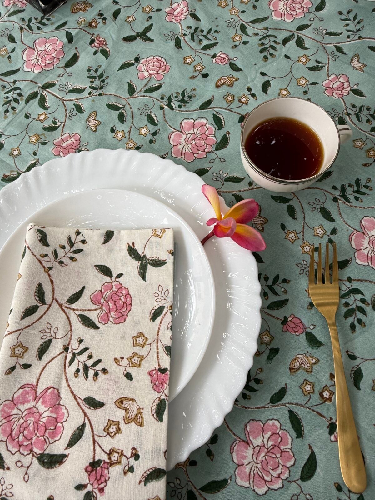 Reva-Hand Block Print Table cloth and Napkins set - Image 7