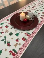 Jingle - Hand Block Printed Christmas Element Table Runner - Image 4