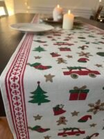 Jingle - Hand Block Printed Christmas Element Table Runner - Image 9
