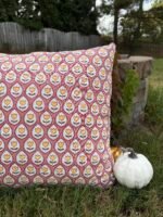 Saanjh-Hand Block Printed Fall Tulip Pillowcase - Image 2