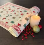 Jingle - Hand Block Printed Christmas Element Table Runner - Image 7