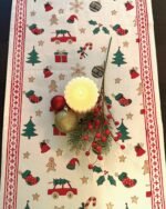 Jingle - Hand Block Printed Christmas Element Table Runner - Image 3