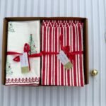 Jingle – Hand Block Printed Placemat & Napkin Gift Set, Red and Green