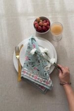 Reva-Hand Block Print Table cloth and Napkins set - Image 4